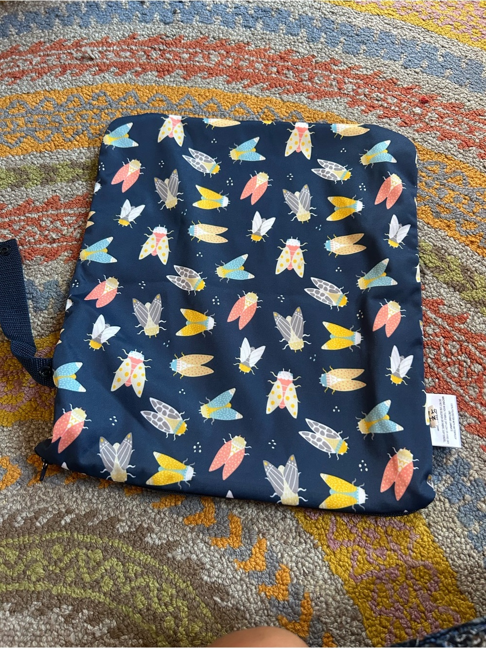Kids Navy Swim or Diaper Bag with Colorful Bug Print
